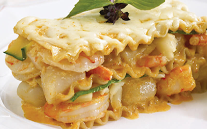 Lasagnes Thaï aux Fruits de Mer et fromage