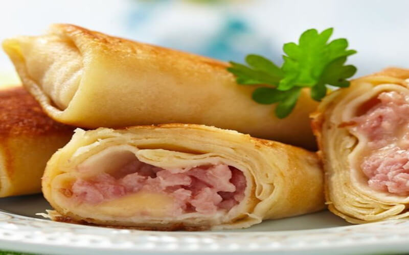 Crêpes roulées au jambon et fromage en 20 minutes