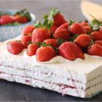 Gâteau aux Petit Beurre et fraises sans cuisson