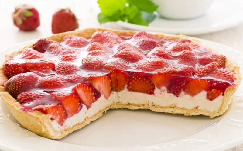 Tarte aux fraises et ricotta moelleuse et légère