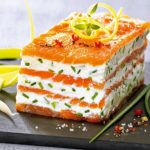 Mille-feuille de saumon fumé au mascarpone citronné