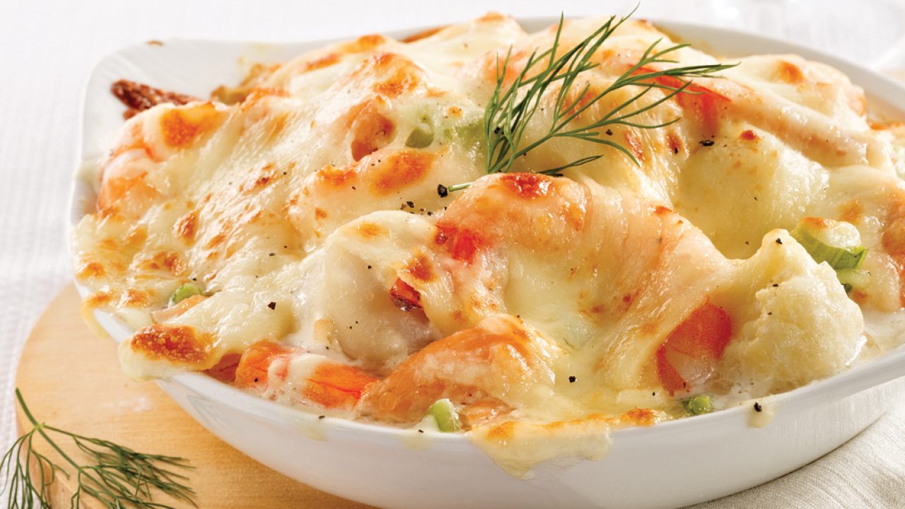 Gratin De Fruits De Mer Chou Fleur Et Saumon Toutes Recettes