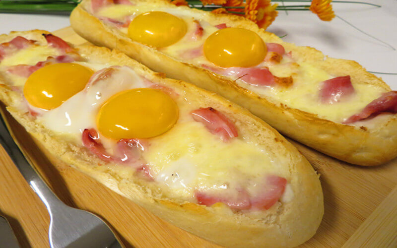 baguettes farcies au jambon et à la mozzarella