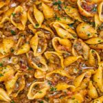 bœuf et Coquilles Crémeux plat facile et rapide