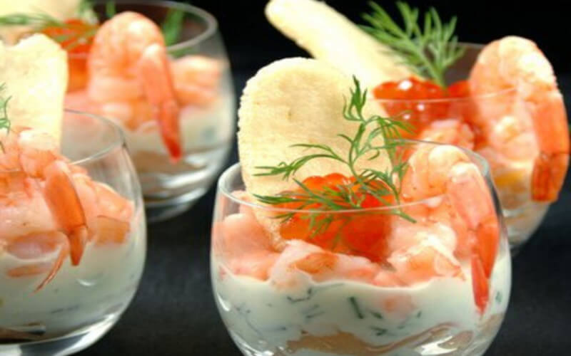 VERRINES AU SAUMON ET AUX CREVETTES Un vrai régal