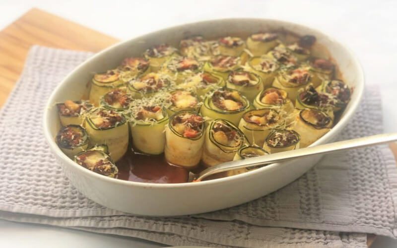 Cannelonis de courgette au boeuf et à la tomate