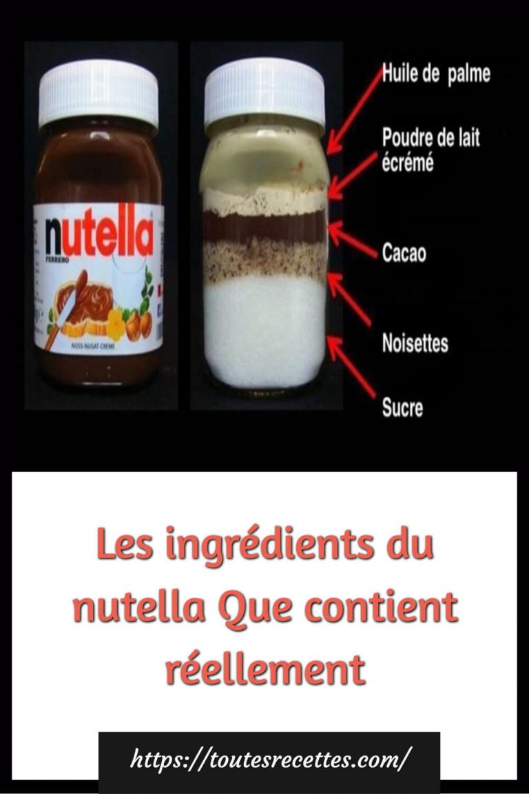 Les ingrédients du nutella Que contient réellement Toutes Recettes