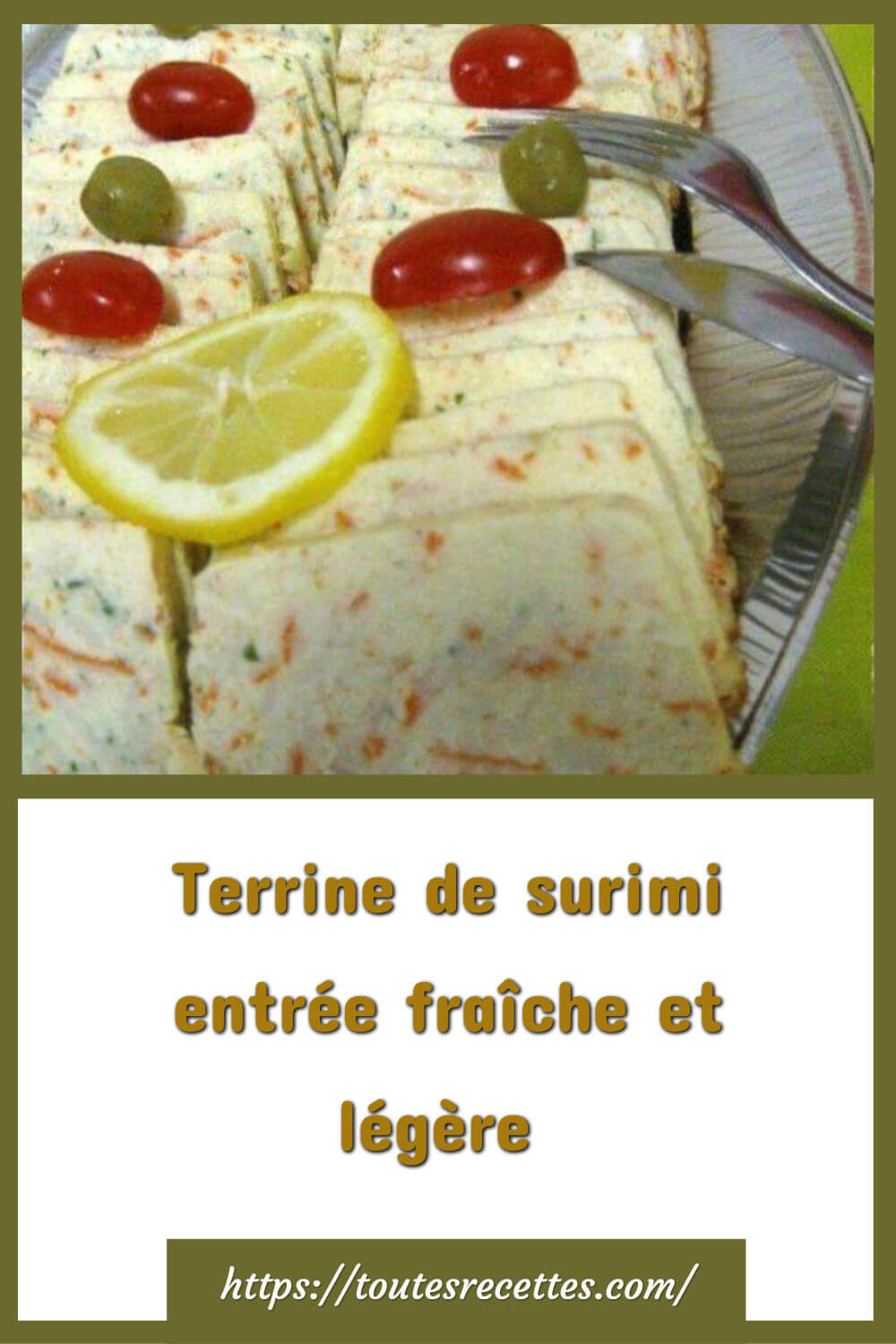 Terrine de surimi entrée fraîche et légère Toutes Recettes