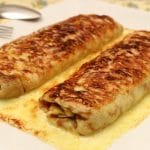 Ficelle Picarde crêpe garnie de jambon et champignons