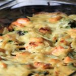 Gratin de brocolis et saumon, sauce Béchamel