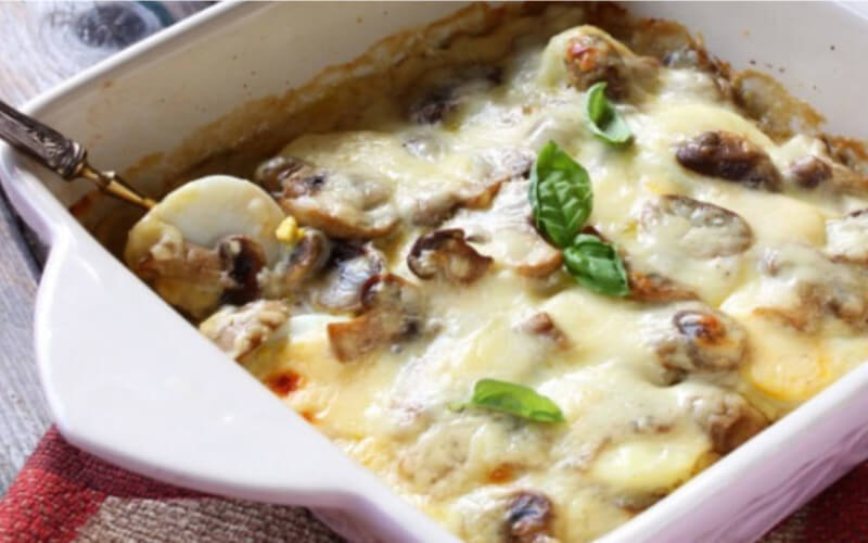 Gratin léger d’oeufs durs aux champignons WW