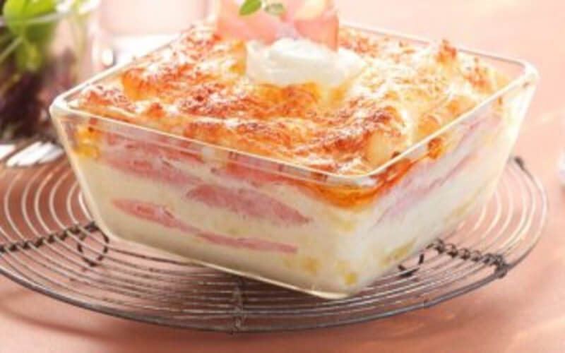 Lasagnes légères au chèvre et au bacon