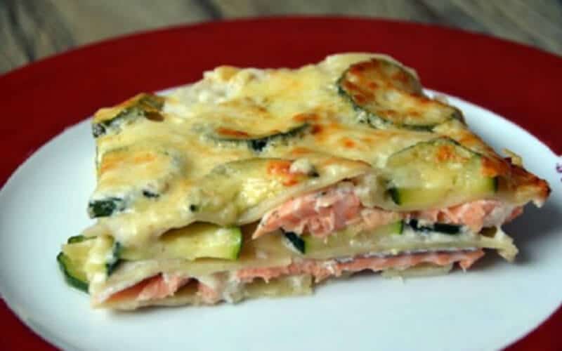 Recette Santé lasagnes au saumon et aux courgettes