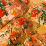 Saumon à la Toscane, épinards, tomates séchés à la crème