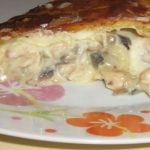 Tourte poulet champignons et lardons