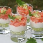 Verrines de concombre ricotta et saumon