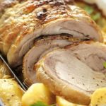 Rôti de porc et pommes de terre à la moutarde