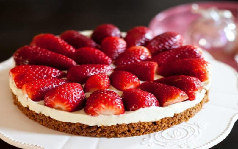 Tarte aux fraises et aux spéculoos sans cuisson