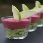 CRÈME DE BETTERAVES SUR TARTARE DE CONCOMBRE ET POMME VERTE