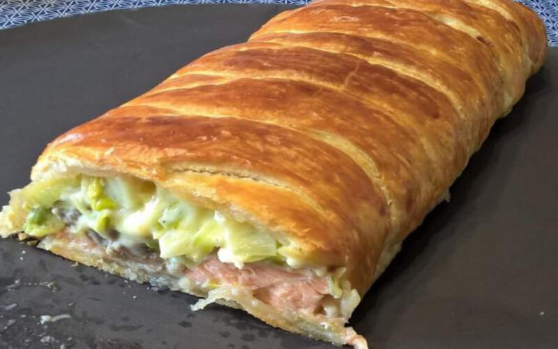 Feuilleté CROUSTI-CRÉMEUX SAUMON POIREAUX