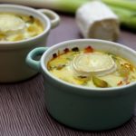 Flan de poireaux au bacon et chèvre
