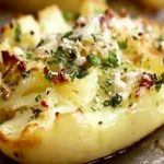 Pommes de terre croustillantes au beurre à l’ail et parmesan