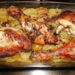 Poulet aux pommes de terre à l’ail au four