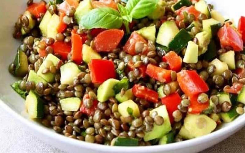 Salade de lentilles aux légumes