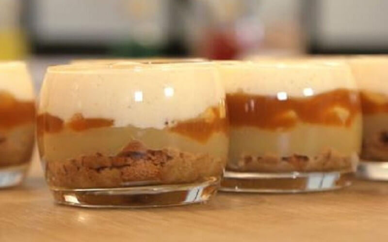 Tiramisu pomme caramel beurre salé en verrines