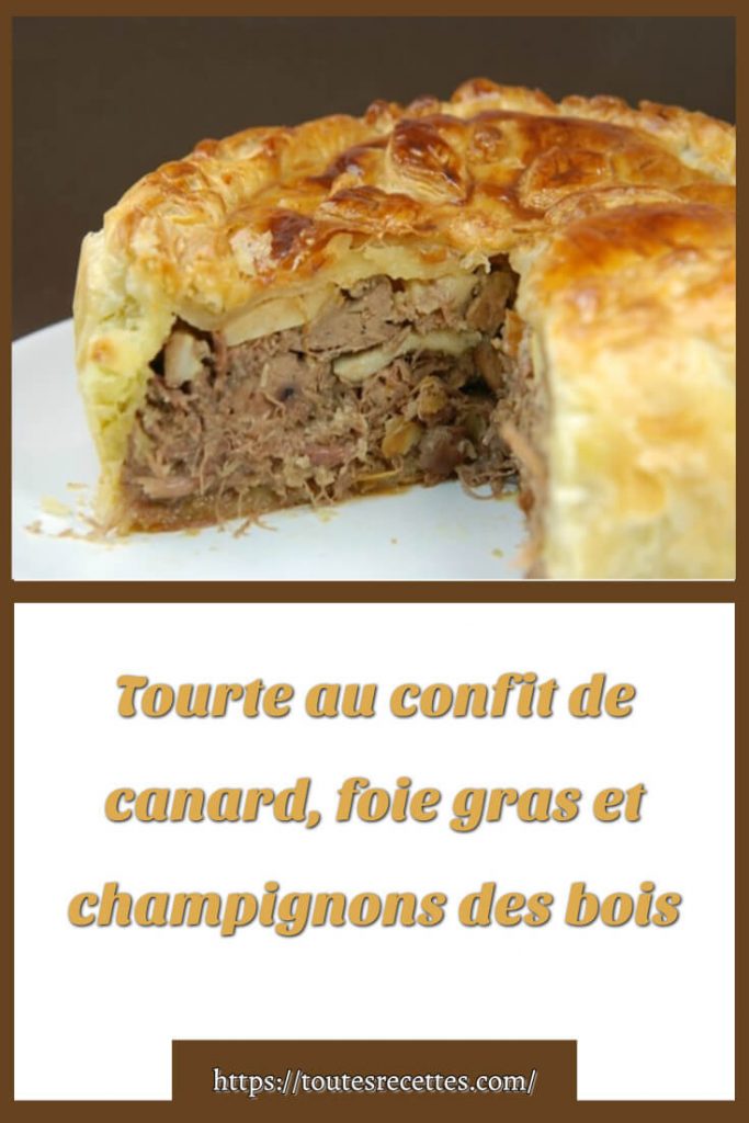 Comment préparer la Tourte au confit de canard, foie gras et champignons des bois