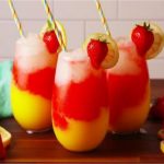 Cocktail coloré de l’été Slush fraise-mangue-limonade