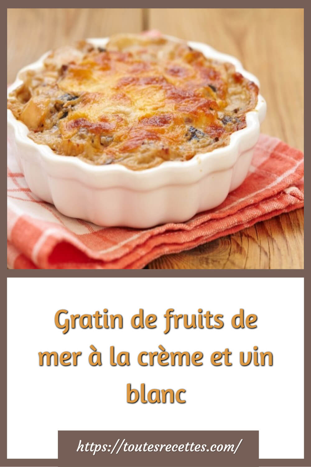 Gratin de fruits de mer à la crème et vin blanc