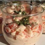 Verrines de crevettes pamplemousse cocktail