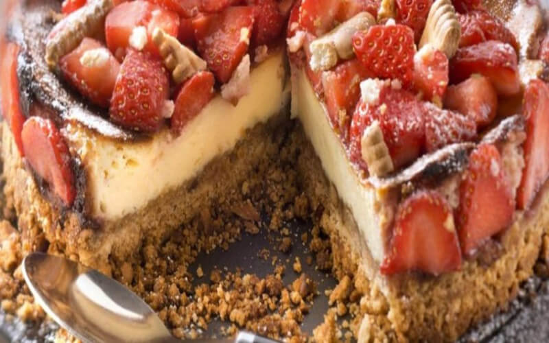 Cheesecake au Petit Beurre LU, Philadelphia et fraises