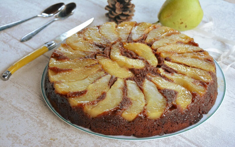 Gâteau aux poires et chocolat grand-mère