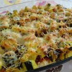 Gratin de Courgettes, viande hachée au gruyère râpé