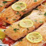 Pavés de saumon et pommes de terre au four