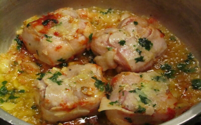 Paupiettes de veau à l'ail et vin blanc