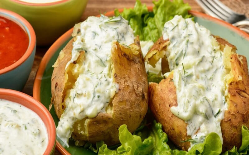 Pommes de terre à la Crème à la ciboulette au four