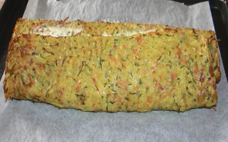 Roulé de courgette aux pommes de terre