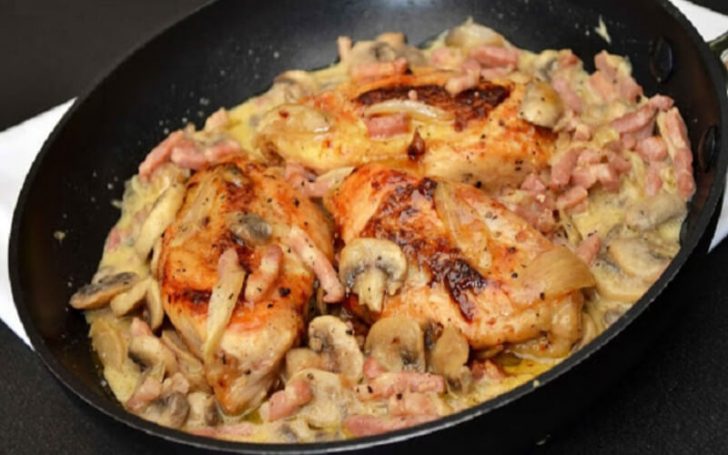 Emincé De Poulet Moutarde Lardons Champignons www.toutesrecettes.com