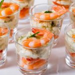 Verrines de crevettes, saumon et fromage frais