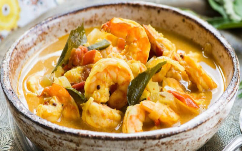 Curry de crevettes à la citronnelle et à la mangue