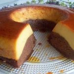 Gâteau de semoule au caramel et chocolat