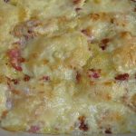 Gratin aux pommes de terre, champignons et lardons