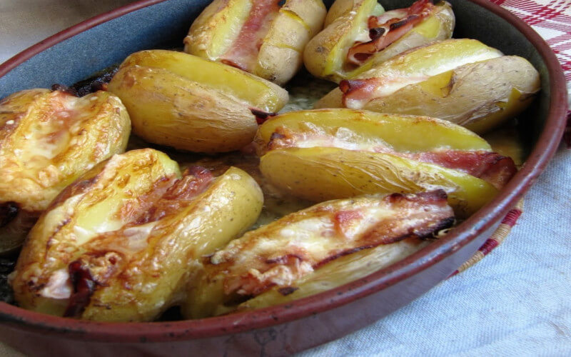 Jacket potatoes au jambon et au Maroilles