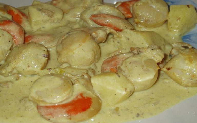Noix de St Jacques à la crème fraîche de Normandie