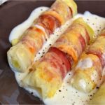 Poireaux gratinés au lard fumé et fromage à raclette