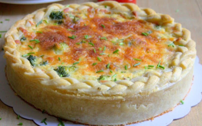 Quiche au saumon et brocoli à la mozzarella