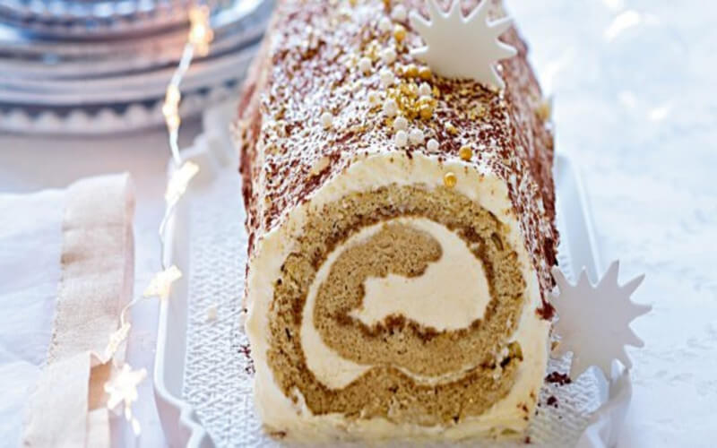 Bûche de Noël tiramisu au mascarpone